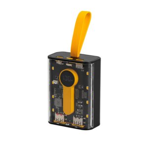 CRG 055, POWER BANK VOLTIO. Batería auxiliar para smartphone de 10,000 mAh con 2 puertos de carga USB, 1 puerto tipo C y 1 puerto Micro USB. Fast charger. Incluye display para mostrar el nivel de carga, correa de silicón en la parte superior y caja individual.