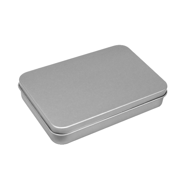 EST010-SIN, Estuche metalico jumbo en forma rectangular para USB. Con interior de hule espuma y superficie plana.