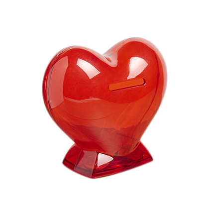 INF 035, ALCANCíA DE CORAZÓN. Alcancía de plástico en forma de corazón.