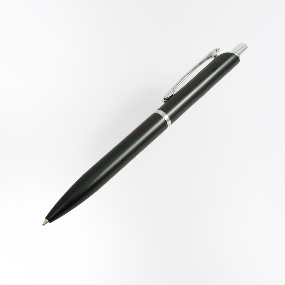 11031, Bolígrafo de aluminio MEDELLIN con mecanismo retráctil. Incluye funda de terciopelo.